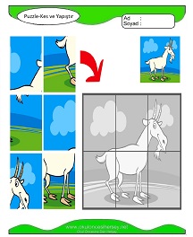Puzzle Kes Yapıştır Çalışma Sayfaları